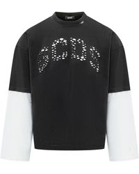 Gcds - Tops ,Zwart ,Katoen Laser Logo Longsleeve T-Shirt - Lyst