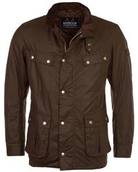 Barbour - Jassen ,Bruin ,Katoen Duke Waxed Motorjas - Lyst