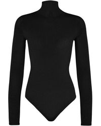 Wolford - Tops ,Zwart ,Katoen Seamless Micro Mesh Body - Lyst