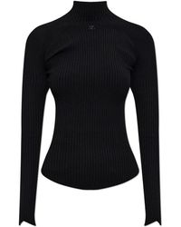 Courreges - Truien & Vesten ,Zwart ,Golf Met Logo - Lyst