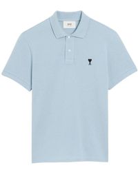 Ami Paris - Tops ,Blauw ,Nylon Heldere Blauwe Zijde & Nylon T-Shirts - Lyst