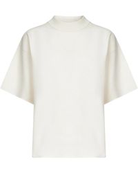 Max Mara - Witte Linnen-Gebreide Trui Met Korte Mouwen - Lyst