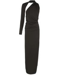Cortana - Kleedjes ,Zwart ,Asymmetrische Cupro Stretch Jurk - Lyst