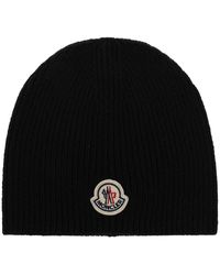 Moncler - Wollmütze Mit Logo-Patch - Lyst