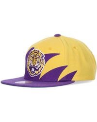 Mitchell & Ness - Accessoires ,Geel ,Polyester Lsu Tigers Basketball Cap Snapback - Lyst