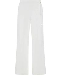 Herno - Broeken ,Wit ,Katoen Pocket Palazzo Pants - Lyst