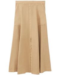 ROSSO35 - Rokken ,Katoen Elastische Taille Katoenen En Linnen Rok - Lyst