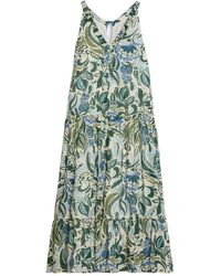 iBlues - Kleedjes ,Veelkleurig ,Katoen Poplin Maxi Dress - Lyst
