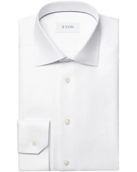 Eton - Weißes, Strukturiertes Twill Slim Fit Hemd - Lyst