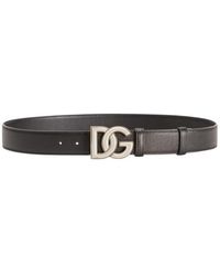 Dolce & Gabbana - Accessoires ,Zwart ,Leer Alpine Calfskin Belt - Lyst
