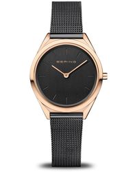 Bering - Accessoires ,Zwart Horloge Ultra Slim 31 Mm Saffierglas Slim Design Armband Milanese 17031-166 - Lyst