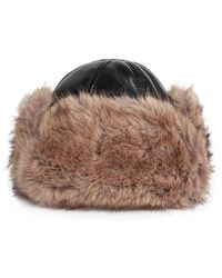 Stand Studio - Accessoires ,Zwart ,Leer Sable Hat - Lyst