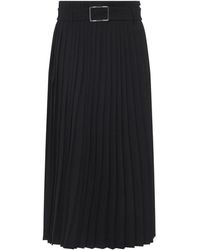 Sportmax - Rokken ,Zwart ,Wol Midi Rok - Lyst