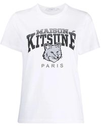 Maison Kitsuné - T-shirt campus fox stampa grafica - Lyst