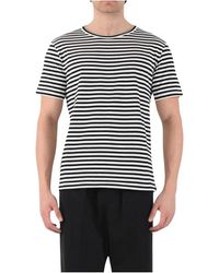 Grifoni - Gestreept T-Shirt Met Ronde Hals En Halve Mouw - Lyst