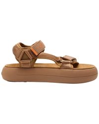Moon Boot - Schoenen ,Bruin ,Leer Shearling Sandal - Lyst