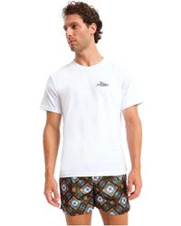 Peninsula - Italienisches besticktes strand weißes baumwoll-t-shirt - Lyst