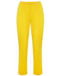 Liviana Conti - Leggings amarillos de algodón stretch slim fit - Lyst