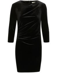 Inwear - Schwarzes kurzes kleid mit drapiertem vorderteil - Lyst