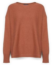 Elena Miro - Truien & Vesten ,Roze ,Wol Trui Van Pure Wol Met Boothals - Lyst