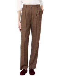 Weekend by Maxmara - Broeken ,Bruin ,Wol Pantalone Donna Weekend - Lyst