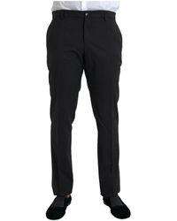 Dolce & Gabbana - Schwarze wolle skinny dress hose - Lyst