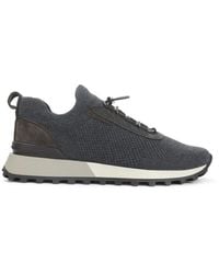 Brunello Cucinelli - Schwarze Steintextil-Laufschuhe - Lyst