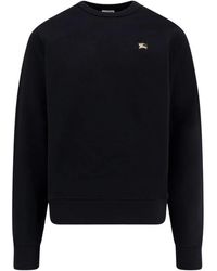Burberry - Hoodies & Sweatvesten ,Zwart ,Katoen Zwarte Truien Voor Vrouwen - Lyst