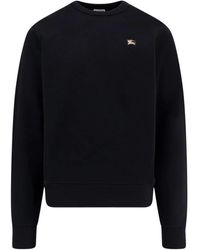 Burberry - Hoodies & Sweatvesten ,Zwart ,Katoen Zwarte Truien Voor Vrouwen - Lyst