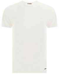 Jil Sander - Tops ,Wit ,Katoen Wit T-Shirt - Lyst