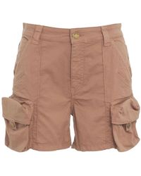 Pinko - Shorts marroni ss24 altezza modella 178cm - Lyst