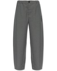 Marni - Broeken ,Grijs ,Wol Wollen Broek - Lyst