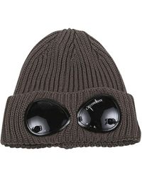 C.P. Company - Graue Strickmütze Mit Goggle-Linsen - Lyst