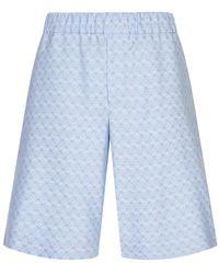 McQueen - Blaue Hose Aus Viskose Und Polyester - Lyst