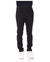Dondup - Broeken ,Zwart ,Katoen Stijlvolle Slim-Fit Broek - Lyst