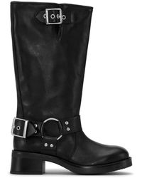 JoDis - Schwarze bikerstiefel mit harness-details - Lyst
