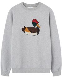 Edmmond Studios - Bio-Baumwoll Grauer Pullover Mit Entenlogo - Lyst