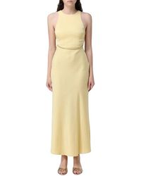 ARMANI EXCHANGE - Kleedjes ,Geel ,Polyester Midi Satin Jurk - Lyst