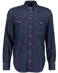 Dondup - Overhemden ,Blauw ,Denim Texas-Stijl Denim Shirt - Lyst