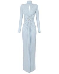 Elisabetta Franchi - Carpet Kleid Aus Cupro-Jersey Mit Drapierungen - Lyst