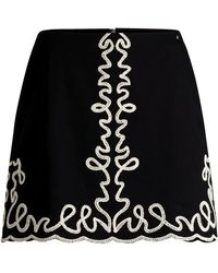 HUGO - Rokken ,Zwart ,Katoen Geborduurde Katoenen Rok C_Valembroi 50540412 - Lyst