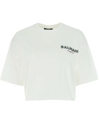 Balmain - White cotton oversize t-shirt - Lyst