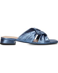 Lina Locchi - Blaue Leder Geflochtene Hausschuhe - Lyst