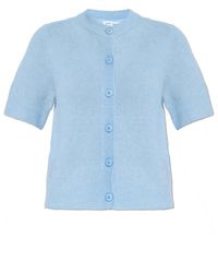 Samsøe & Samsøe - Truien & Vesten ,Blauw ,Wol Sanoura Cardigan - Lyst