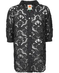 FARM Rio - Overhemden ,Zwart ,Zwarte Kant Schelp Shirt - Lyst