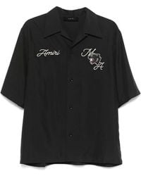 Amiri - Panther patch camp collar hemd - Lyst