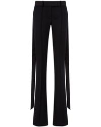 The Attico - Broeken ,Zwart ,Wol Wijde Pijpen Broek Met Oversized Band Detail - Lyst
