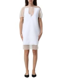 KHAITE - Kleedjes ,Wit ,Organza Neoprene Organza Aline Mini Jurk - Lyst