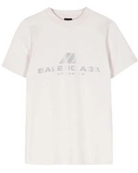 Balenciaga - Weiße t-shirts und polos mit logo-print - Lyst