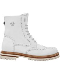Philipp Plein - Nubuck Boots Mid Flat Hexagon - Lyst